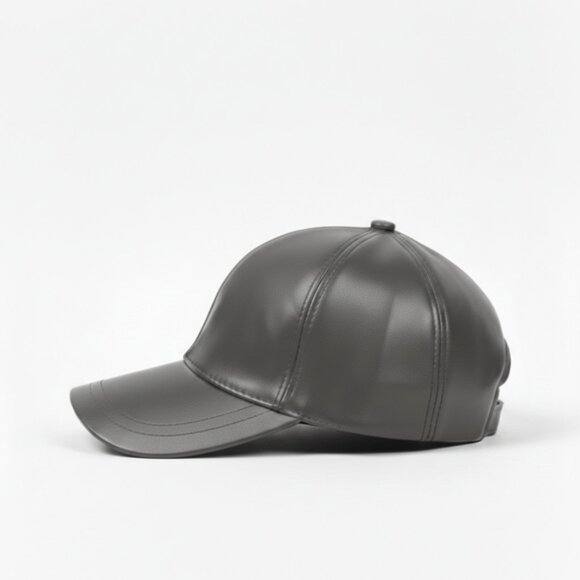 TELLARO Leather Baseball Cap - Gray